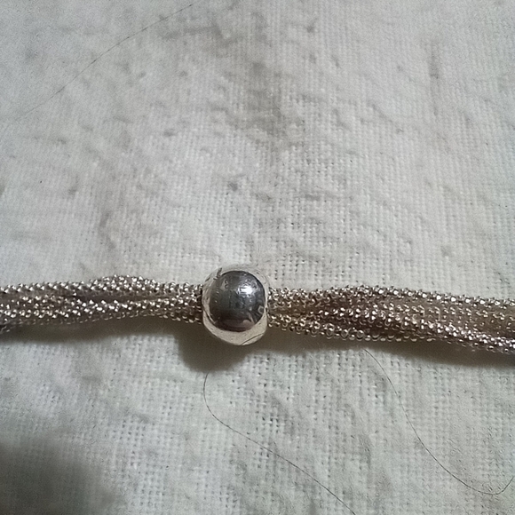 Set of two, silver long necklace and serpentine style bracelet - Picture 2 of 3